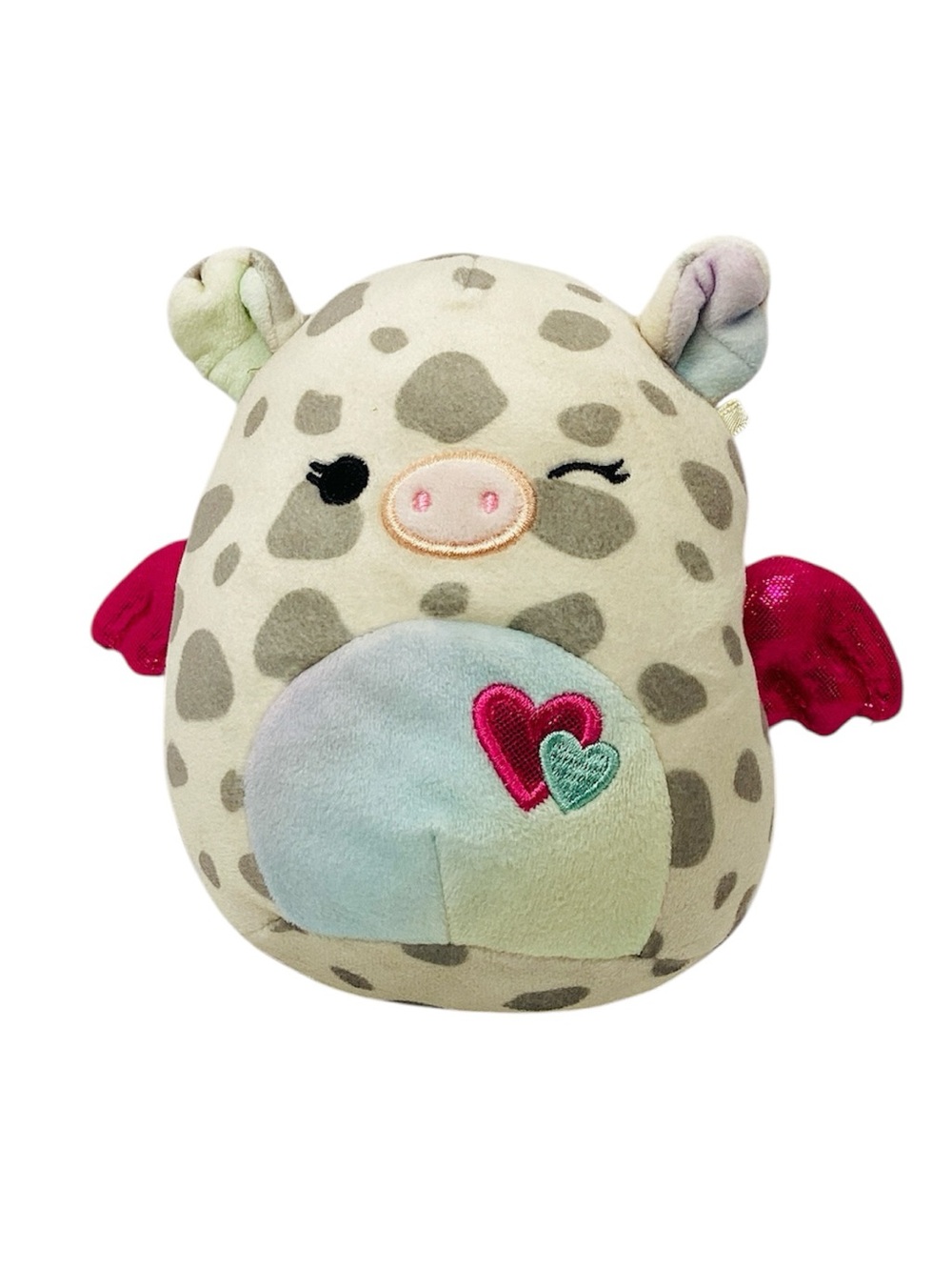 💚 FREE with any purchase ⭐️ Squishmallow Polka-Dot Pig with Pink Wings